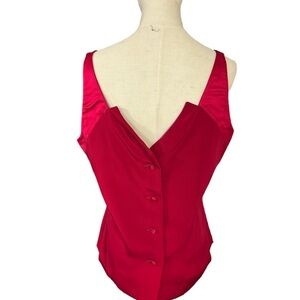 Gorgeous Magenta Carolina Herrera Satin Button Best with Blazer